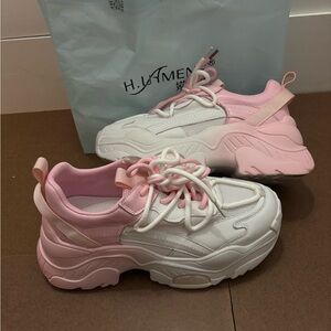 Pink and White Chunky Sneakers